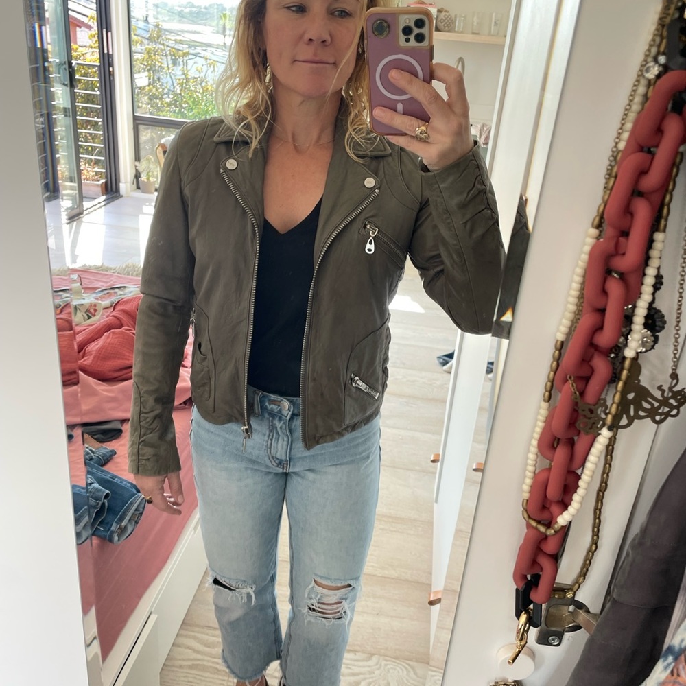 DOMA leather jacket, medium, grey-ish.